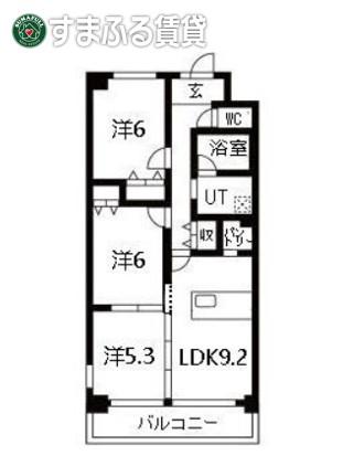 ベルエキップ(3LDK/1階)の間取り写真