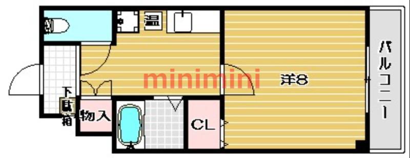 さつきハイム(1DK/5階)の間取り写真