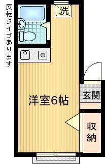 ライトコーポA・B(ワンルーム/1階)の間取り写真