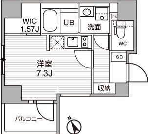 シーズンフラッツ武蔵小山(ワンルーム/4階)の間取り写真