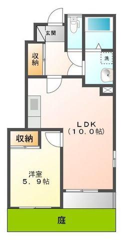 ポモドーロ(1LDK/1階)の間取り写真