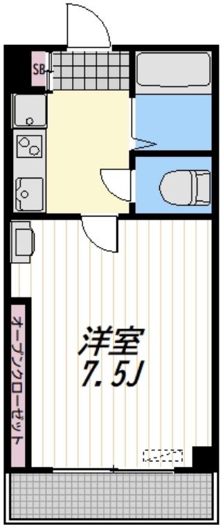 AVION(1K/3階)の間取り写真