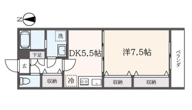 グレースキャッスル(1DK/3階)の間取り写真