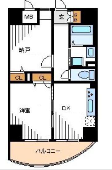 AIRY AVENUE(2DK/7階)の間取り写真