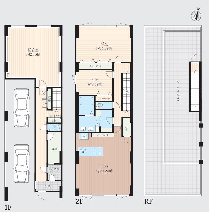 THE RESIDENCE 旗の台(3LDK/2階)の間取り写真