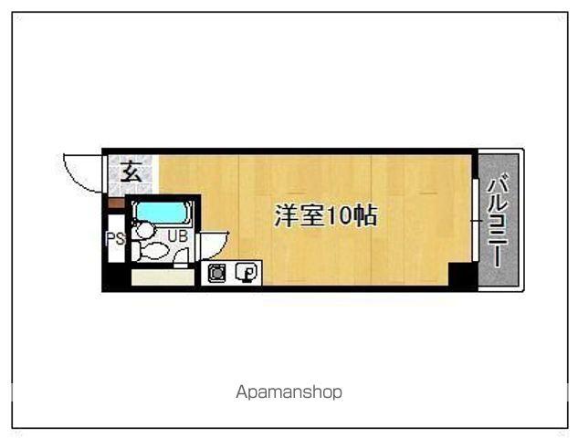 プレアール小戸(ワンルーム/1階)の間取り写真