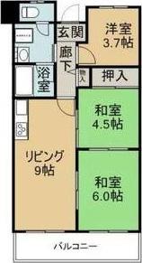 千舟リバーサイドヴィラA棟(3LDK/10階)の間取り写真