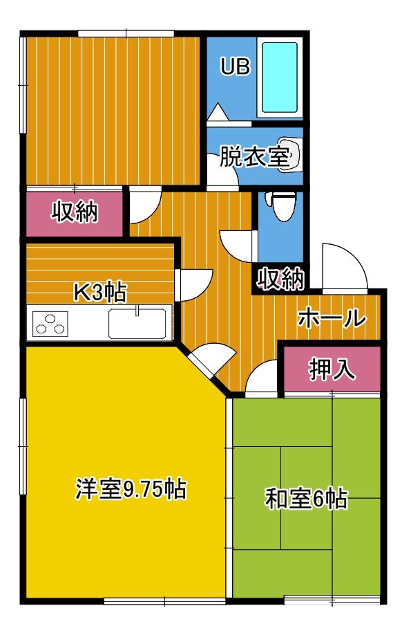 Y様駅南ハイム(2LDK/1階)の間取り写真