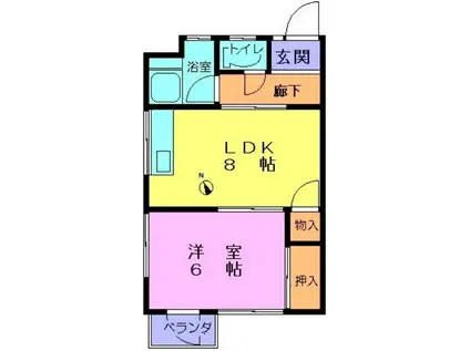 原満コーポ(1LDK/3階)の間取り写真