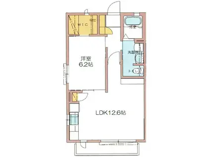 ブリーズ湘南C(1LDK/1階)の間取り写真