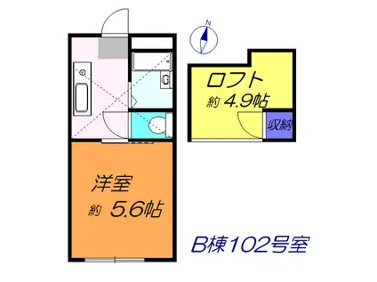 アイムズガーデンXB棟(1SK/1階)の間取り写真