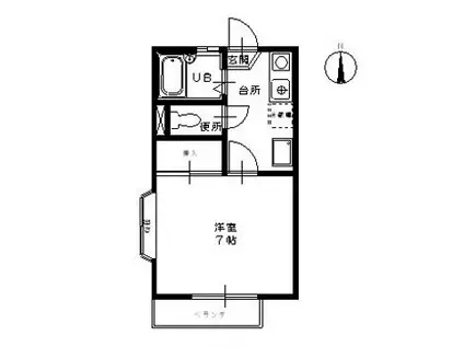 コーポオリエント(1K/2階)の間取り写真