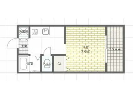 パセオ柿山伏(1K/2階)の間取り写真