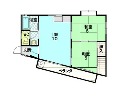 山福アパート(2LDK/3階)の間取り写真