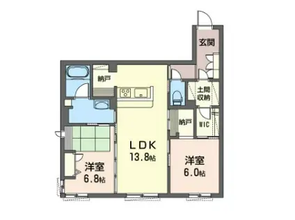 プレジール(2LDK/1階)の間取り写真