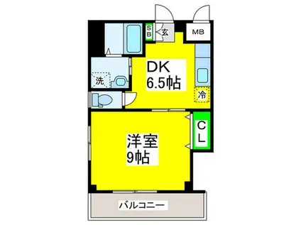 アビタシオン タナベ(1DK/2階)の間取り写真