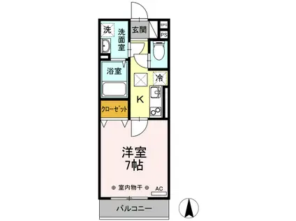 セジュール II(1K/3階)の間取り写真