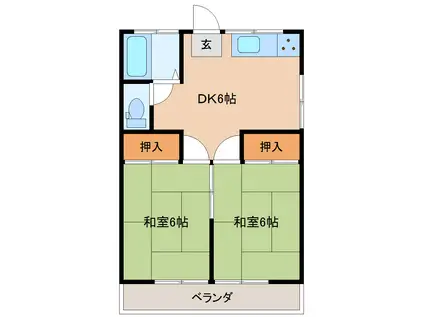 あづま荘(2DK/1階)の間取り写真