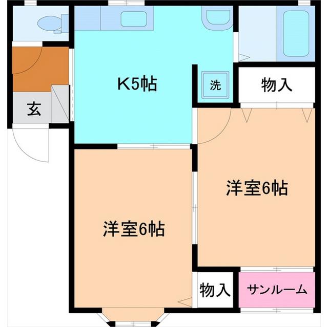 プラテアII(2K/2階)の間取り写真