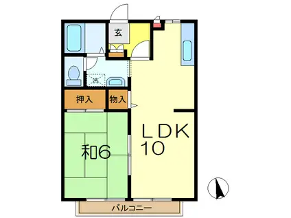 ベルシェ31(1LDK/2階)の間取り写真