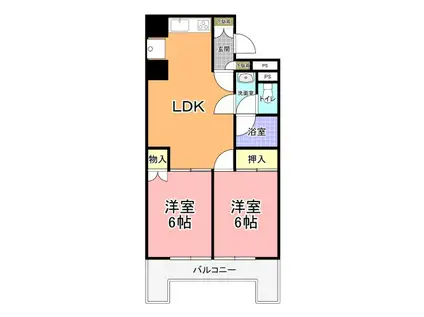 新日本ロイヤルレジデンス(2LDK/7階)の間取り写真