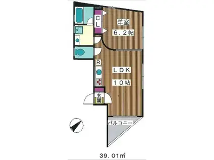 UN PREMIER アン プルミエ(1LDK/2階)の間取り写真