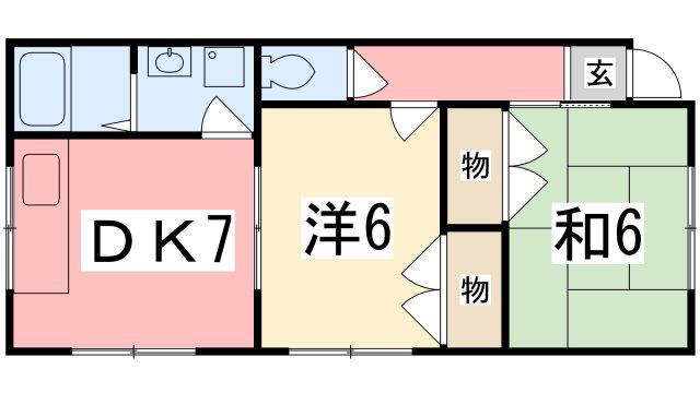 プリンセスロード京町(2DK/2階)の間取り写真