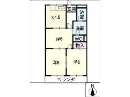 ジードルング山手(3K/2階)の間取り写真