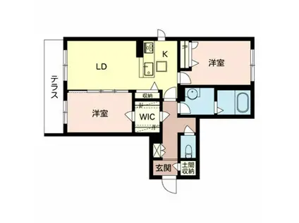 SHAMAISON TEZUKAYAM ウエスト(2LDK/3階)の間取り写真