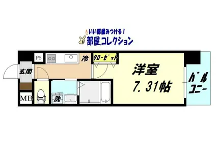 CENTER MARK三萩野(1K/4階)の間取り写真