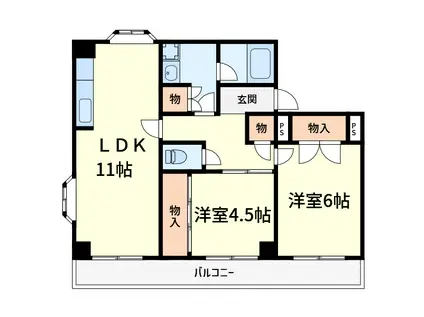 ハイツCOCO(2LDK/4階)の間取り写真