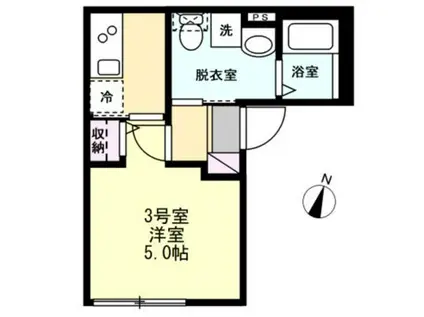 安浦町Bアパート(1K/2階)の間取り写真