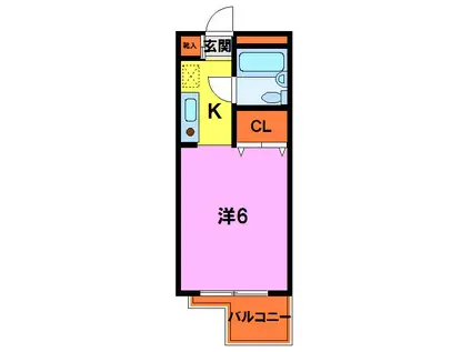 晴嵐マンション(1K/2階)の間取り写真