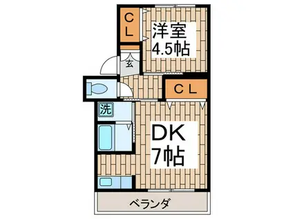 錦荘(1DK/1階)の間取り写真