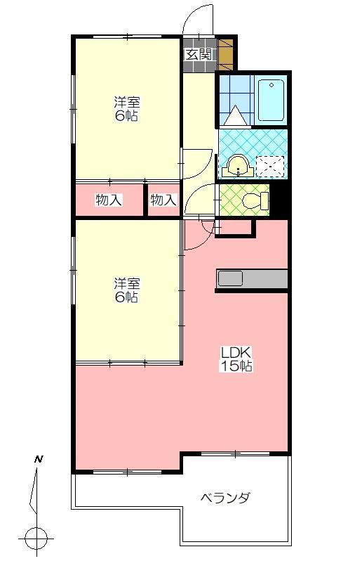 パルテールさくら館(2LDK/8階)の間取り写真
