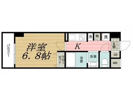 千葉ポートイースト(1K/4階)の間取り写真