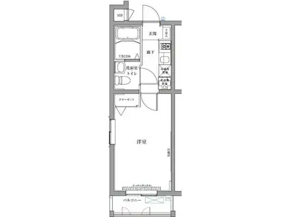 エスパシオ西高島平(1K/2階)の間取り写真