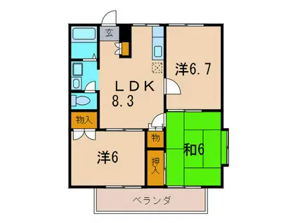 エステートHIRAKI(3LDK/2階)の間取り写真