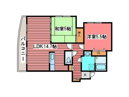 コーポラススプレンダー(2LDK/3階)の間取り写真