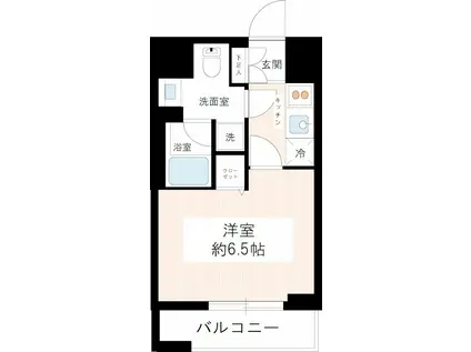 レガリス品川南大井パークサイド(1K/10階)の間取り写真