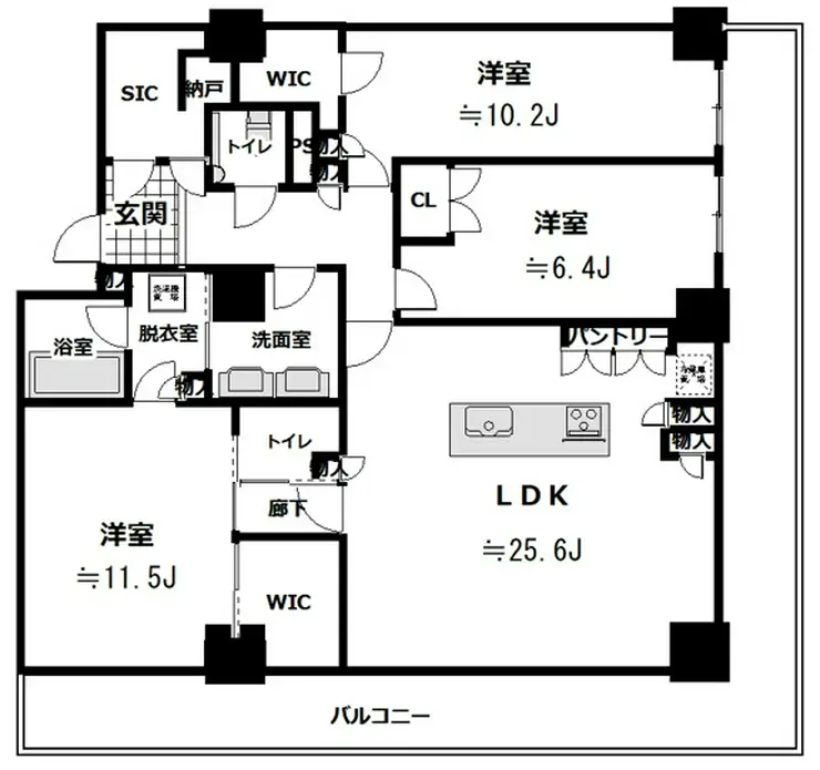ザ・パークハウス川越タワー 25階階 間取り