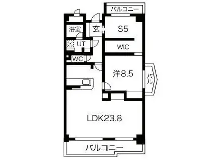 茶屋ヶ坂プログレス(2LDK/1階)の間取り写真