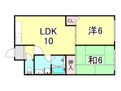 アーチ神崎(2LDK/2階)の間取り写真