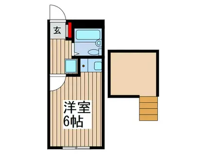 ローズガーデン市川大洲(ワンルーム/1階)の間取り写真