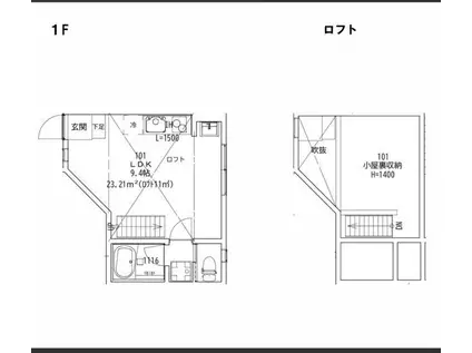 祖師ヶ谷大蔵アパート(ワンルーム/1階)の間取り写真