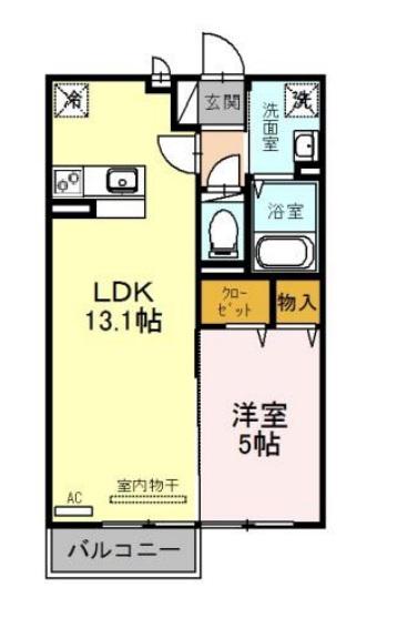 エル スルー(1LDK/2階)の間取り写真