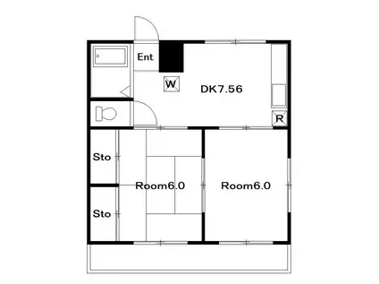 シャトー白鷺(2DK/3階)の間取り写真
