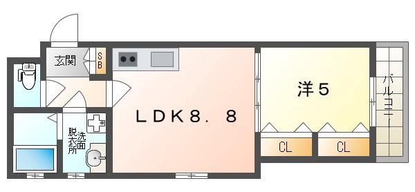 GRAN CLAUDIA寝屋川(1LDK/3階)の間取り写真