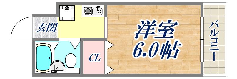 サニーテラス・ハイネ(1K/3階)の間取り写真