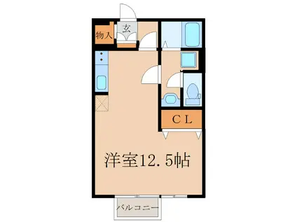 ブランシェ共栄(ワンルーム/2階)の間取り写真